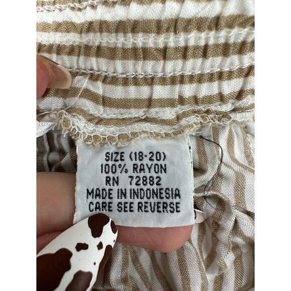 Maggie Lawrence Collection Womens Skirt Size 18-20 Tan White Stripe - Picture 4 of 9